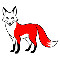 Obraz premium Red Fox Vector Illustration on White Background Detailed and Vibrant Wildlife Art
