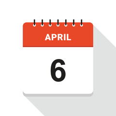 April 6 Calendar Date icon