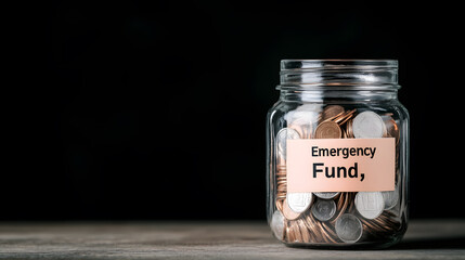 Savings Jar Labeled ‘Emergency Fund’ | Visual Representation of Financial Preparedness and Smart Saving Strategies
