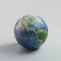 Fototapeta premium arth globe on a white background with shadow.