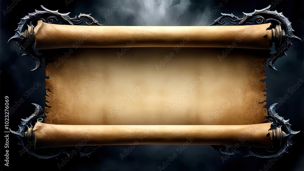 Poster A scroll with a blank space in the middle