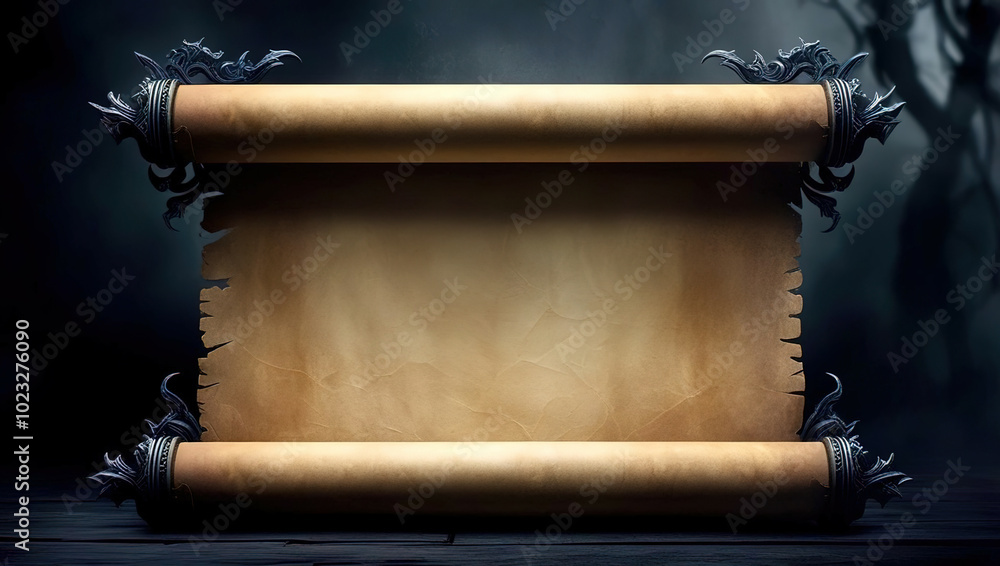 Poster A scroll with a blank space in the middle