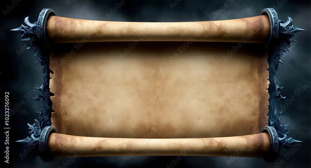 Poster A scroll with a blank space in the middle