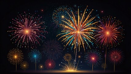 Fototapeta premium fireworks on the night sky