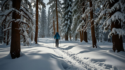 people walking in the snow in winter