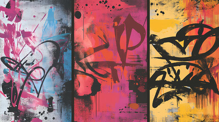 bstract grunge textures. Graffiti set. Vector illustration.