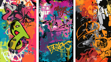 bstract grunge textures. Graffiti set. Vector illustration.