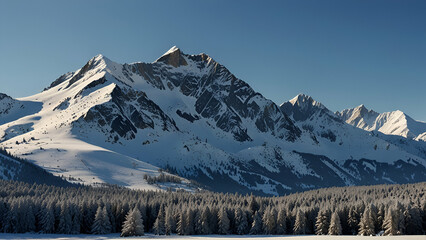 snow covered mountains