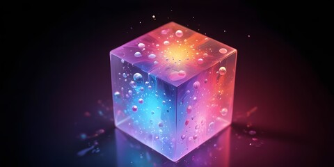 Neon Cube Abstract