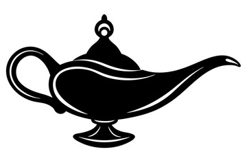 Magic lamp | vector silhouette illustration on white background