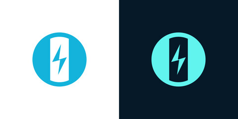 Circle bolt lightning electrical icon logo business vector design isolated