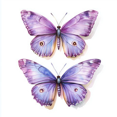 seamless pattern with purple butterflies isolated on white