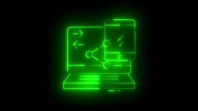 Glowing neon Platform icon isolated on black background. HD Video motion graphic animation