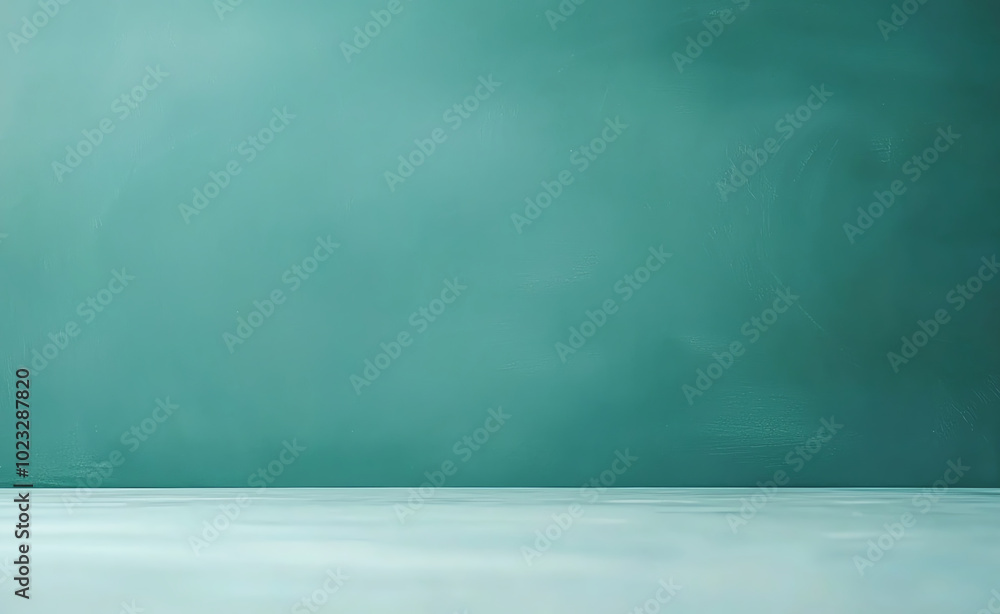 Poster a smooth, textured teal wall with an empty surface, perfect for backgrounds or display purposes in v