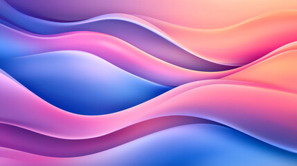 Fototapeta premium A vibrant abstract background featuring flowing waves in soft pink and blue hues, perfect for digital and print designs.
