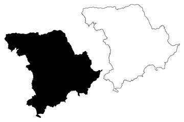 Fototapeta premium Jeonju City (South Korea, Republic of Korea, ROK, North Jeolla Province) map vector illustration, scribble sketch City of Jeonju map