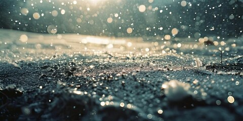A blurry image of raindrops on a surface