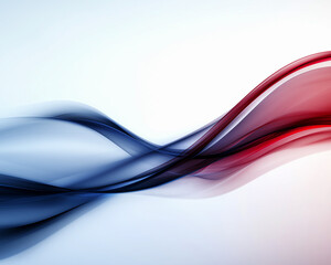 Obraz premium Abstract flowing waves in blue and red colors create a dynamic visual effect, perfect for backgrounds or modern designs.