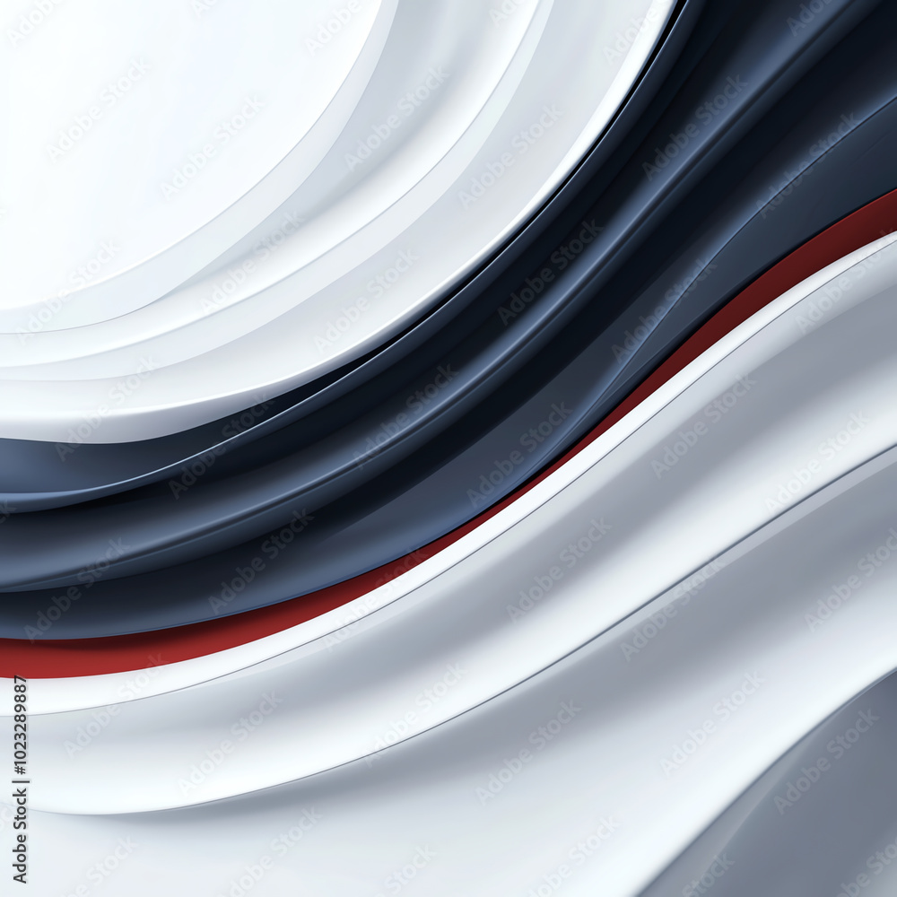 Poster abstract waves in gray, white, and red colors create a modern and dynamic visual, perfect for contem