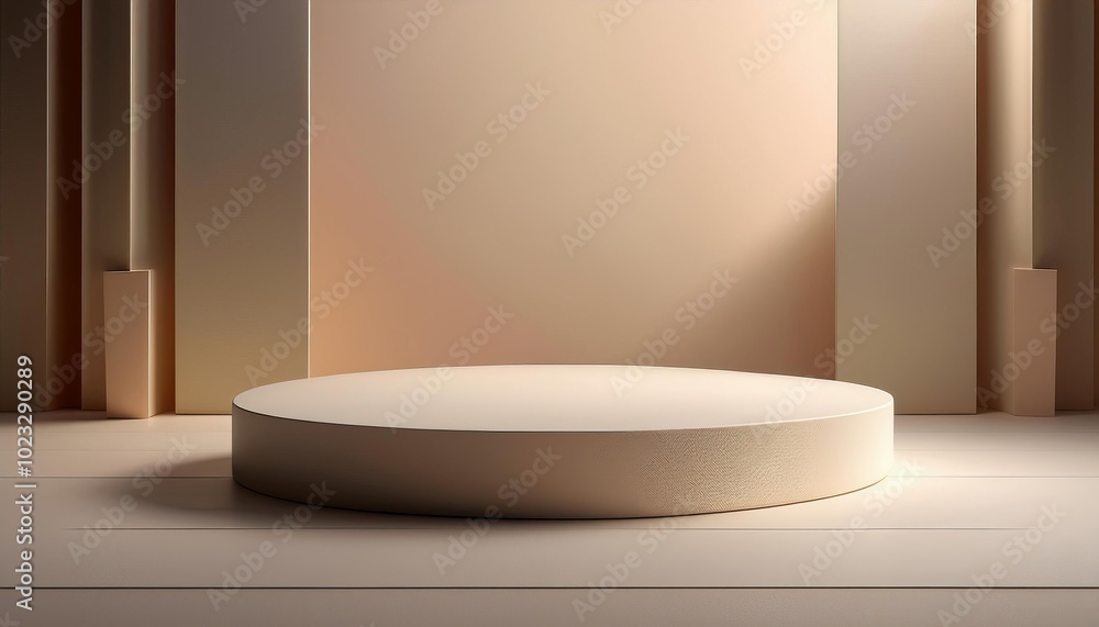 Poster minimalist 3d podium platform with smooth surface for product display