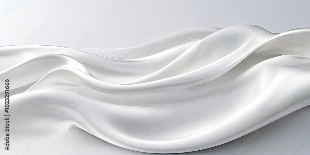 Aufkleber a white fabric with a wave pattern