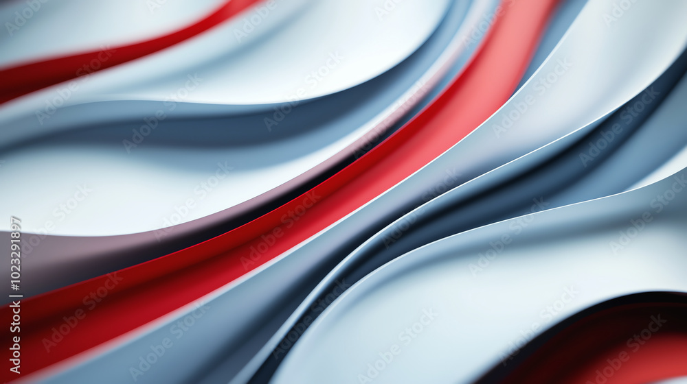 Poster elegant fabric waves in red and blue create a dynamic and modern abstract design. perfect for backgr