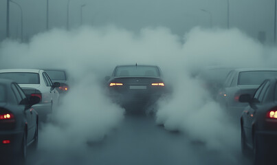 Urban Pollution Concept Image with Traffic Jam | Visualising Environmental Challenges in City Life