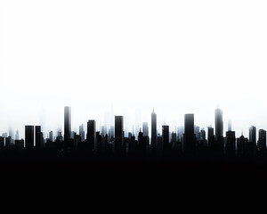 Fototapeta premium Minimalist city skyline silhouette against a bright background, evoking a sense of modernity and urban life.