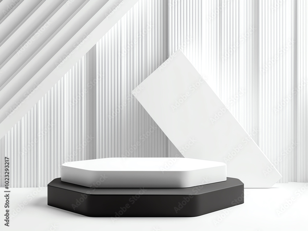 Aufkleber minimalistic design featuring geometric forms and contrasting colors, perfect for displaying product