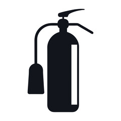Fire Extinguisher Silhouette Illustration Isolated on White