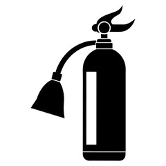 Obraz premium Fire Extinguisher Silhouette Illustration Isolated on White