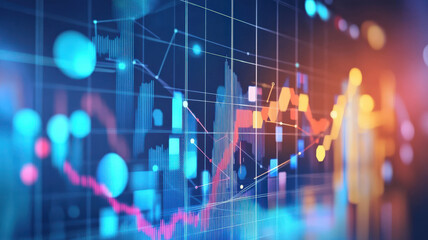 Obraz premium Background with graphs business economy or technology industry, innovation and development tech design