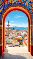 Obraz premium Summer arch town architecture.