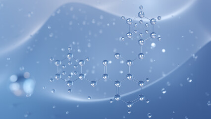 dicyclohexyl phthalate molecular structure, 3d model molecule, phthalate ester, structural chemical formula view from a microscope