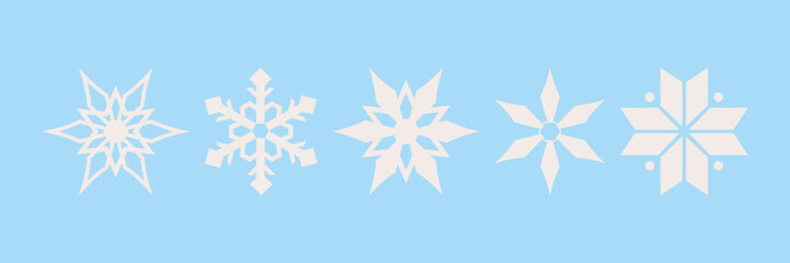 Snowflake set. On isolated background. Snowflake collection. Christmas icon. Frost. Vector illustration