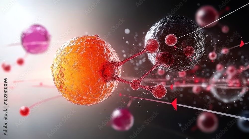 Poster d render of cell network connection