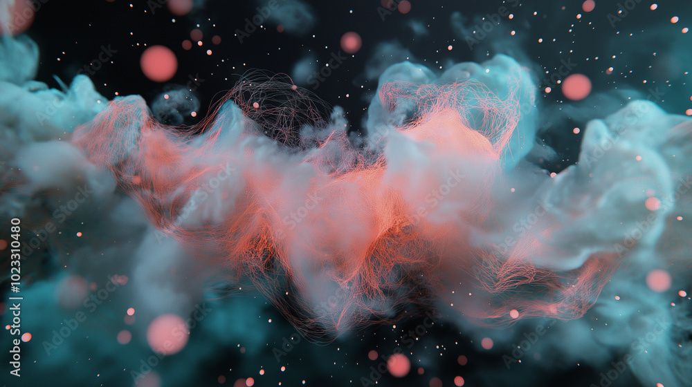 Poster abstract background technological and futuristic background in light colors with soft shapes and lin