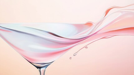 Naklejka premium Pink Liquid Splash in Martini Glass