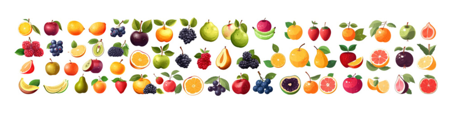 Fruite vector collection. Healthy food. Thanksgiving day illustration set.