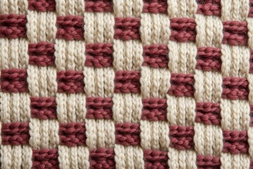 Checkered pattern knitted wool texture embroidery clothing.