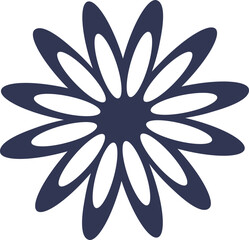 Abstract blossomed head of the flower solid silhouette