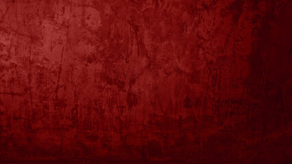 red grunge stucco concrete texture use as background with blank space for design. artistic red color cement wall background with light from above. beautiful light stucco surface.