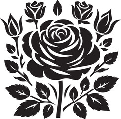 Black and white rose silhouette