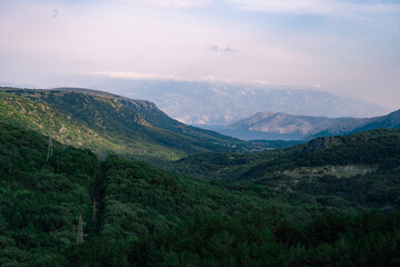 mountains in the morning