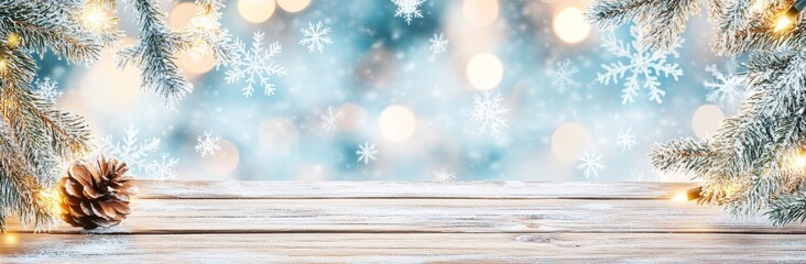 Flowing snowflakes or banner falling on blue background. Abstract blue winter. Contrasting winter snow confetti scatter flyer. Flying colorful snowflakes.