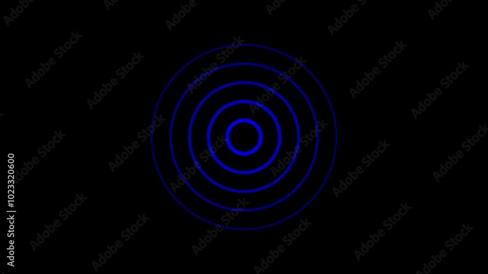 Poster radio wave diffusion animation, circle looping animation radio wave signal animated background.