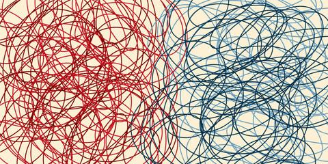 Colored tangled pattern. Abstract chaotic texture. Background with lines and waves. Art creation