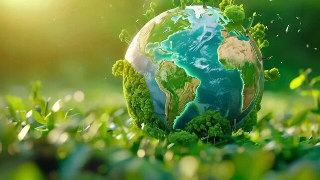 earth globe in grass