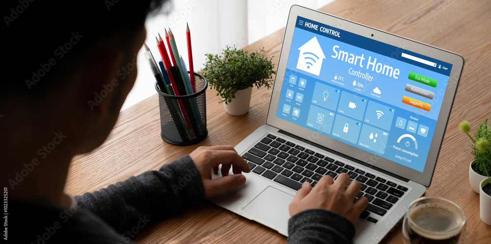 Poster smart home technology, centric remote control system with digital dashboard for air conditioning, sa