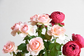 赤とピンクのばら